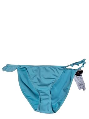 No Boundaries Light Blue Ruffle Side Bikini Bottom